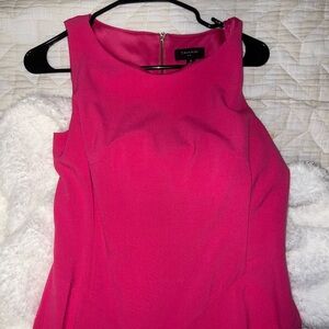 Tahari pink sleeveless flared midi dress